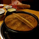 ちゃんこ ごっつ庵 - 雑炊仕上げ中