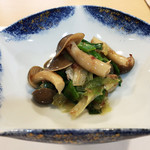 和久 - 1/先付け:九条葱 丹波しめじのポン酢仕立て(2017.11月中旬)