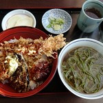 Sobadokoro Kushiroan - 小天丼セット(温) 1,130円