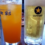 大阪王将  - 生ビールとみかんサワー