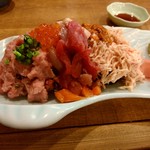 浜焼き海鮮居酒屋 大庄水産 - 【2018.1.15(月)】ぶっかけ寿司こぼれ盛り1,490円