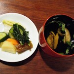 小川菊 - 香の物と肝吸い
