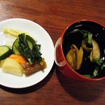 小川菊 - 香の物と肝吸い