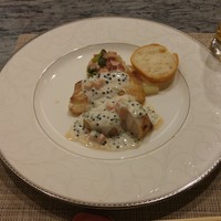 鉄板焼 ふかみ - 平目と帆立貝柱のソテー キャビアソース