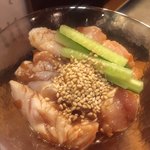 焼鳥 酉たけ - ささみのユッケもレバーと甲乙つけ難い