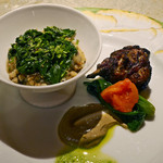 ル・ジャルダン・デ・サヴール - 八角風味スッポンの炭火焼と内臓入りそばの実のリゾット