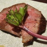 馳走 啐啄一十  - ⑮仙台牛(A5未経産牝牛)のイチボ、備長炭で作ったローストビーフ