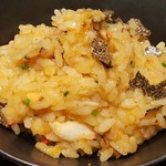 馳走 啐啄一十  - ⑰ 黒トリュフ(イタリア産)ご飯(生玉子入り)、今回はスペシャル仕様で毛蟹(北海道産)、蝦夷馬糞雲丹(北海道産)入り