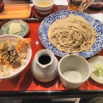 西口喜多や - せいろとミニ天丼、そば大盛