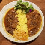 SPICY CURRY 魯珈 - 魯咖チキンカレーとラムカレー(ビンダル風)の２種カレーライス大盛