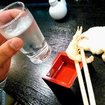 Chotto Kokontei - 白エビのかき揚げとお酒