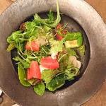 organ - 「北海道産 生帆立とブッラータ、アボカド、柑橘のサラダ」仕上げた後に自分で混ぜ込む