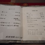 旬菜コウノイケ - お品書き 2017.11