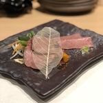 喜分屋 元祐 小皿料理と松阪牛 - 朝日屋直送 松阪牛 炙り A4サーロイン、タン元)