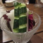 串揚げ 串の実 - お通しの生野菜