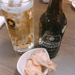 彩波 - 白ホッピーセット(450円)とお通し