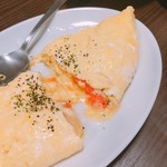 彩波 - 明太子チーズオムレツ  500円  割腹図