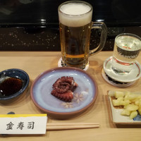 金寿司 - 京子さんのビールとたこさん