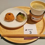 OHAGI3 - 大人のきなこ・抹茶（230円）、コーヒー（150円）