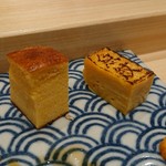 寿司割烹 魚紋 - 仕様が変わったかすてら。