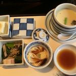 梅の花 さかい利晶の杜店 - お浸し・湯葉煮・茶碗蒸し　2017.12.12