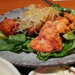 鳥孝 - 油淋鶏定食（揚げ鶏のネギソース）豆腐付 880円（税込）