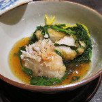 竹ざき - 崩して/8:甘鯛と海老芋揚げ 春菊のあんかけ