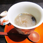 竹ざき - 1.香茸のスープ 百合根すり流し(2017.11月中旬)