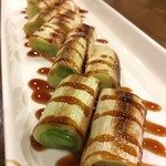 鉄板焼 坊主 - 地物、通称「松本一本ネギ」の一本焼き