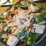 79591516 - 【サラダ】蒸し鶏と豆腐の彩りサラダ～クリーミーゴマドレッシング～(2018.01.17)