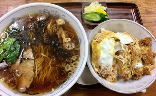 Kunimatsu - 半カツ丼＆ラーメン