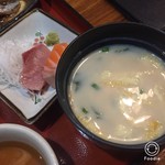 Kozakana Amochin - 豆乳入り味噌汁とお刺身