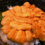 函館 うにむらかみ - わさびを溶いたしょうゆだれをかけました♪