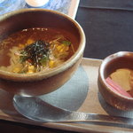 Modowashokuwada - 【お食事】とうもろこしのみずみずしさと新生姜の香り茶漬け　お漬物