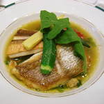 コーダリー - 鯛とホウボウのグリル青海苔とアサリのスープ仕立て