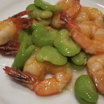 中国料理 頂好 - 海老と空豆の炒め