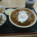Ootsukaya Shokudou - カレー温玉うどんセット(鮭めし) 750円