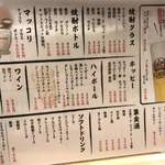 ホルモンと日本酒 ホルモン屋かねちゃん - メニゥ