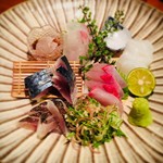 恵比寿 吉乃坐 - 旬の鮮魚お造り5点盛り