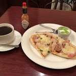 カフェレストラン にんじん - なんピザセット550円（税込）