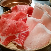 しゃぶしゃぶ 山笑ふ 表参道店 - 国産牛ロース70g+米澤豚一番育ちロース70g
