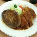 とんかつのまつ井 - ヘレ&ハンバーグセット1,450円