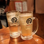 Ganso taiwan motsunabejin - ハイボール＆グレープフルーツハイボールで乾杯！