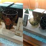 GOCHISO-DINING 雅じゃぽ - レジ下のケースにあった切子のグラス。オサレ～(*^^*)