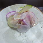 雉祥 - 野菜と胸肉、モモ肉のたたき