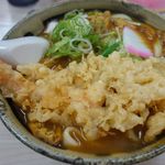 うどんのいなや - カレーきしめん+ねぎ、海老天