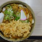 うどんのいなや - カレーきしめん+ねぎ、海老天