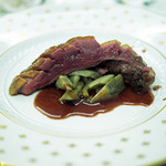 ペレグリーノ - 新潟の田んぼで網獲りされた野生の青首鴨のむね肉だけ火入れしたもの