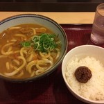 讃香製麺所 - カレーうどん 特盛 610円
            鶏辛味噌ごはん 210円