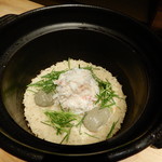 御料理 光安 - 香住産ズワイガニとそのカニ味噌の炊き込みご飯